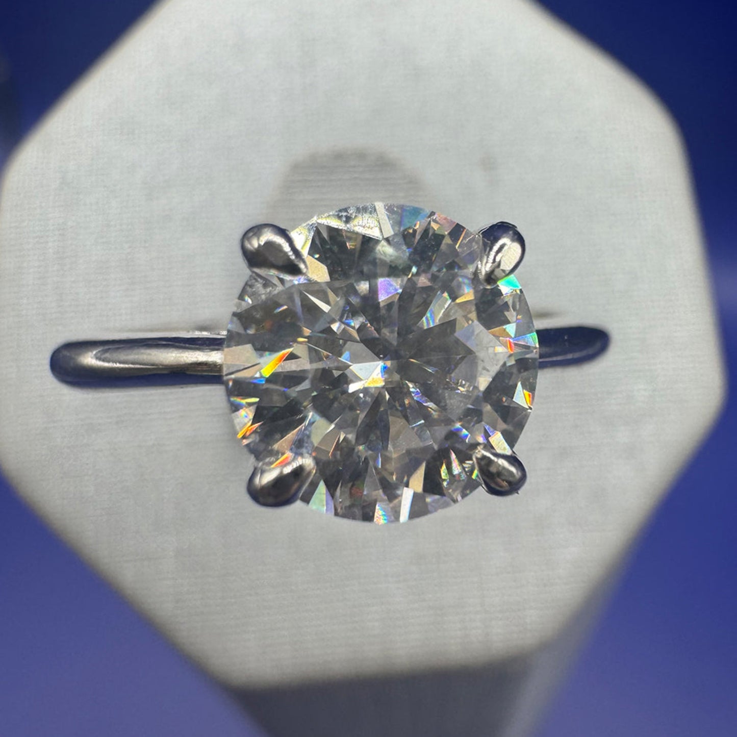 Anel Solitário Prata 925 Moissanite 8mm
