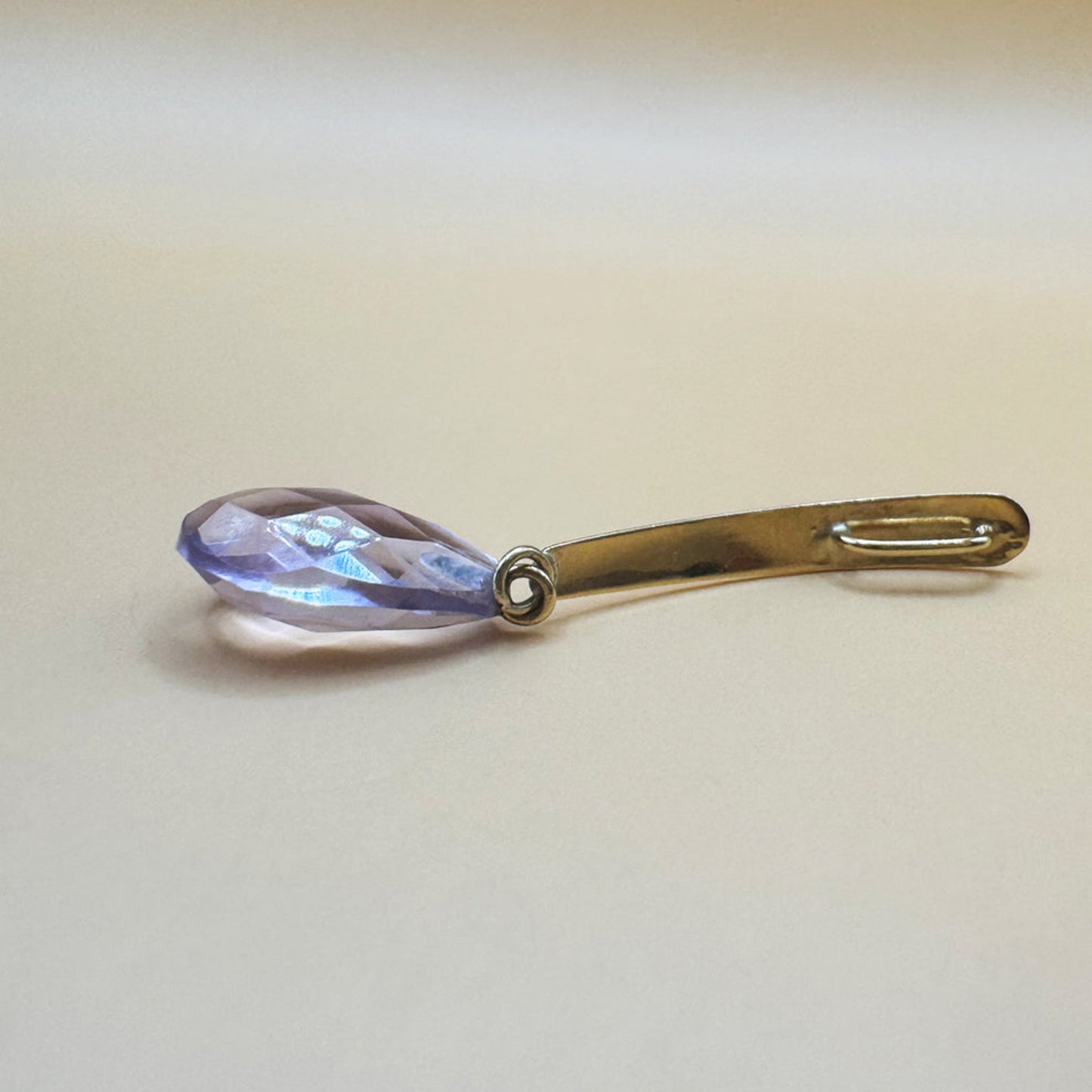 Pingente em Ouro Amarelo 18k/750 com Cristal Lavanda