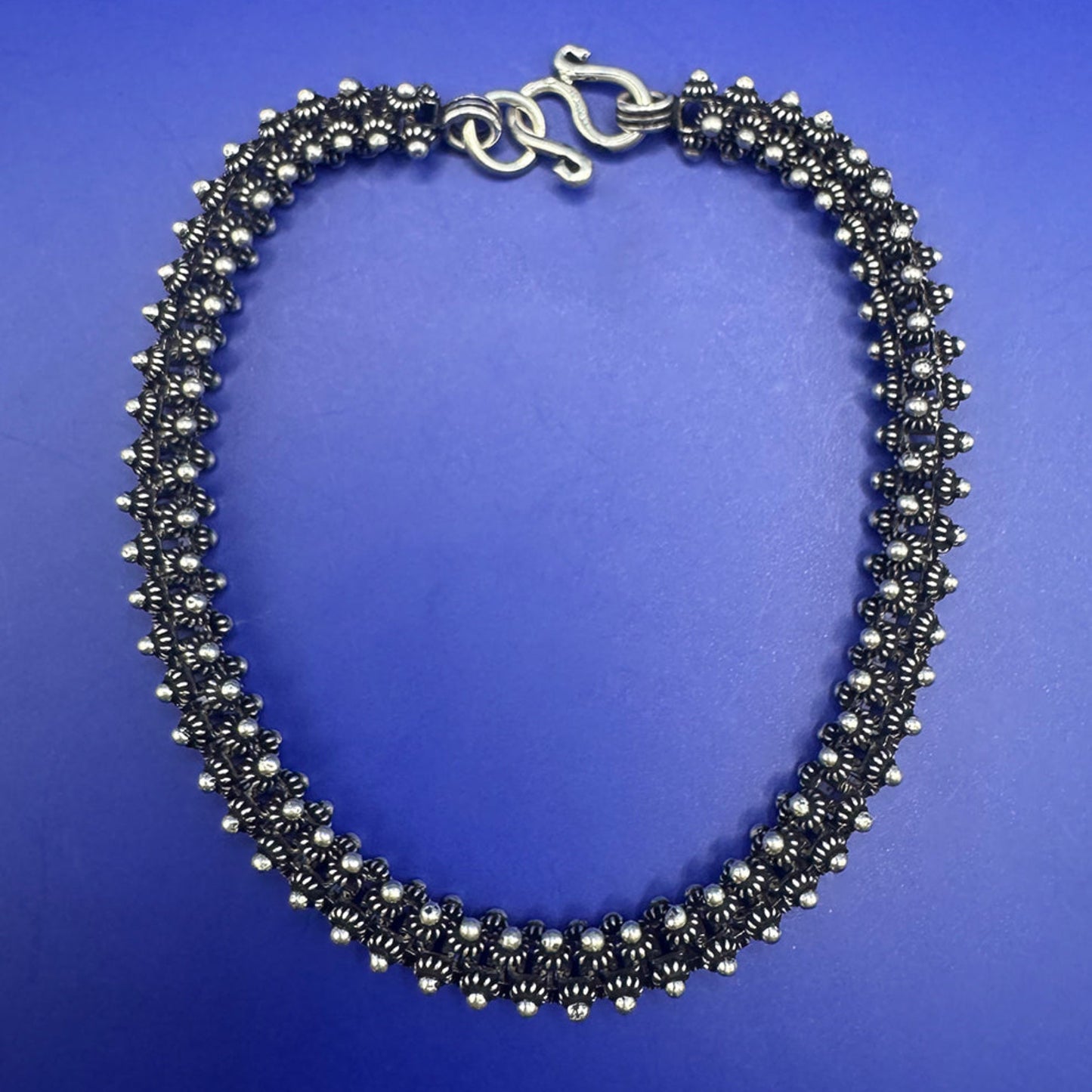 Pulseira em Prata 925 com Trabalho Pikun - Importada da Índia