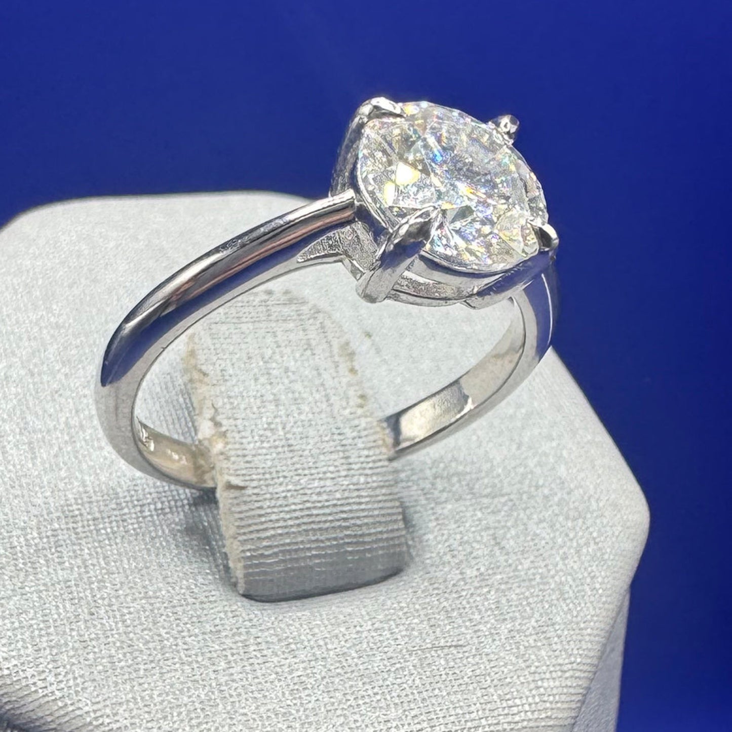 Anel Solitário Prata 925 Moissanite 8mm