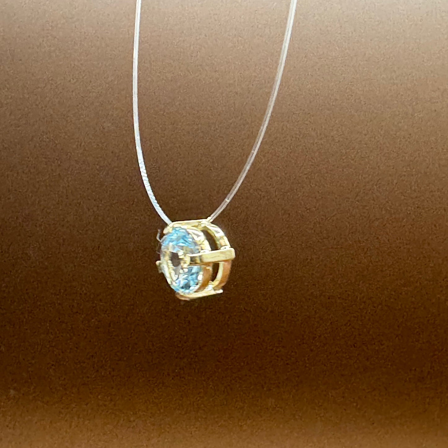 Ponto de Luz Topázio Sky Blue em Ouro 18K