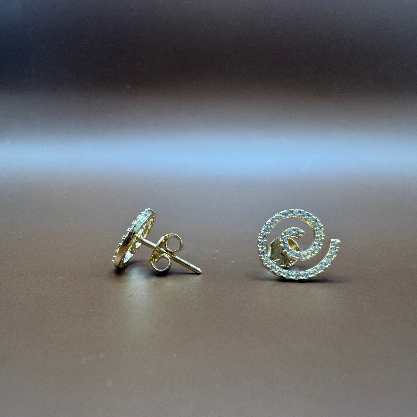 Brinco Espiral em Prata 925 com Banho de Ouro 18K