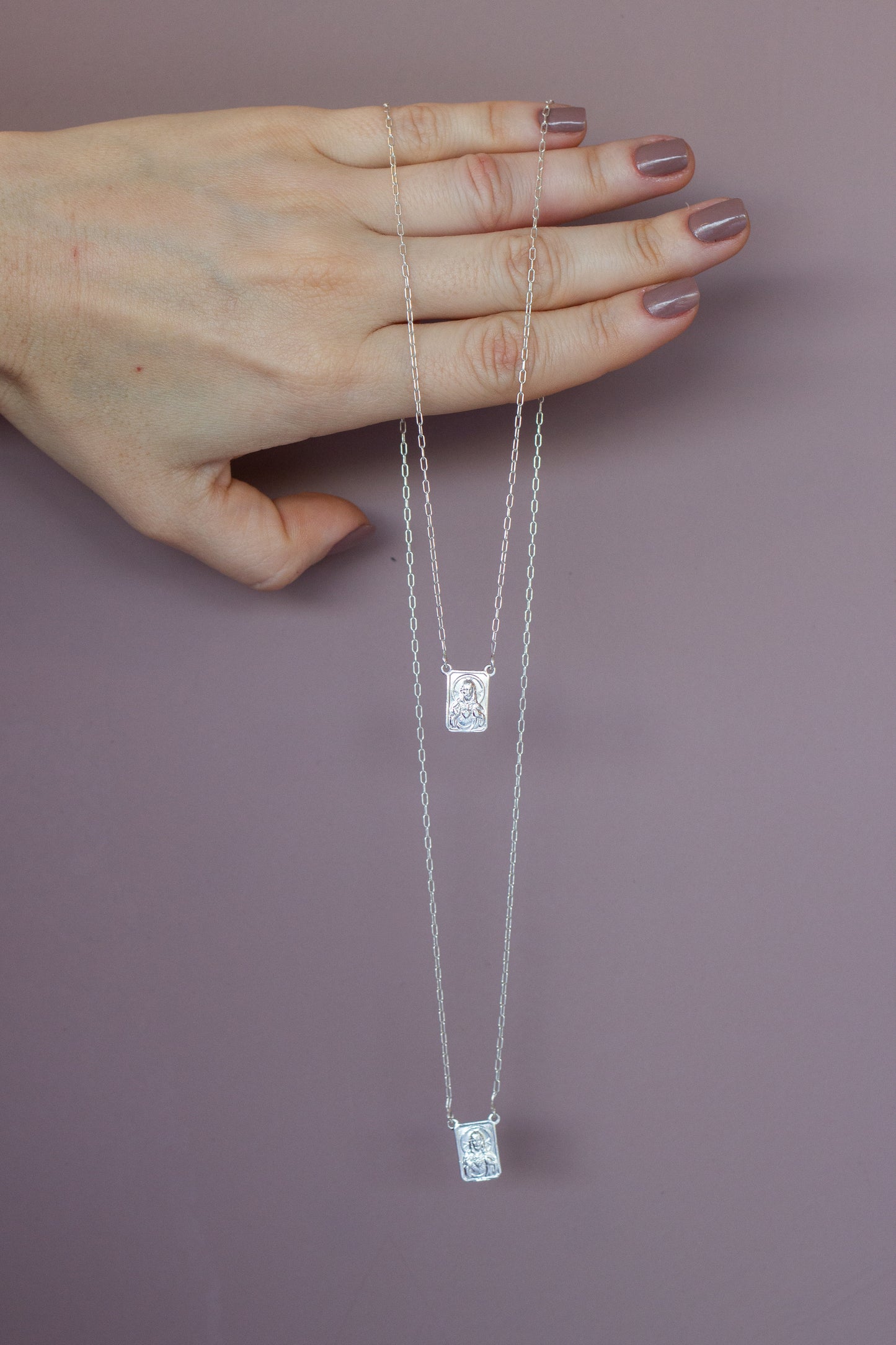 Escapulário Cartier Nossa Senhora do Carmo e Sagrado coração de Jesus