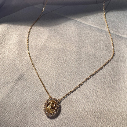 Corrente Sagrado Coração de Jesus em Prata 925 com Banho de Ouro 18k