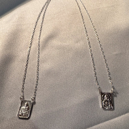 Escapulário Cartier Nossa Senhora do Carmo e Sagrado coração de Jesus
