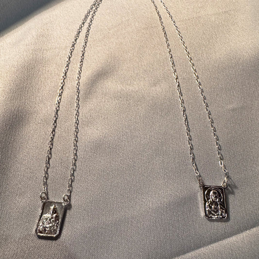 Escapulário Cartier Nossa Senhora do Carmo e Sagrado coração de Jesus