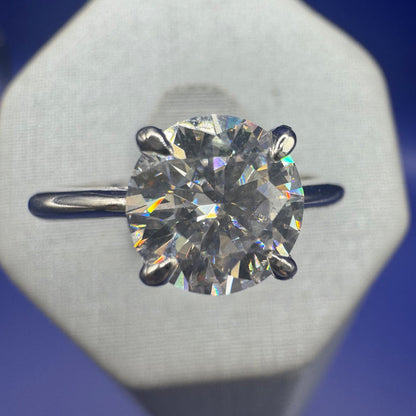 Anel Solitário Prata 925 Moissanite 8mm
