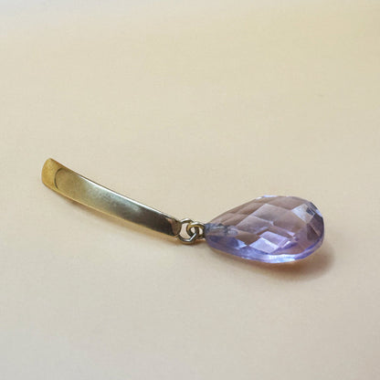 Pingente em Ouro Amarelo 18k/750 com Cristal Lavanda