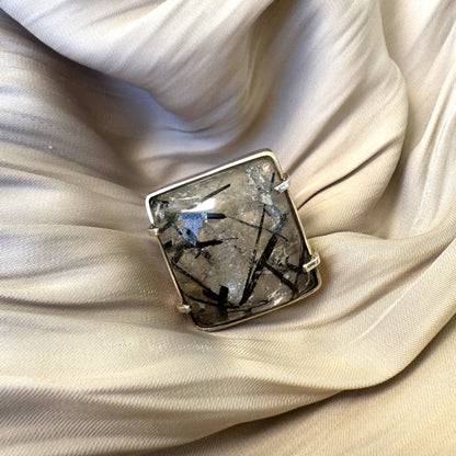 Anel Quartzo Rutilado em Prata 925 – Design Exclusivo Irani