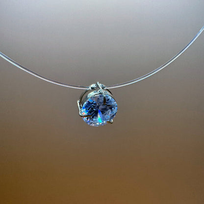 Colar Ponto de Luz 18k Zircônia e Fio de Nylon