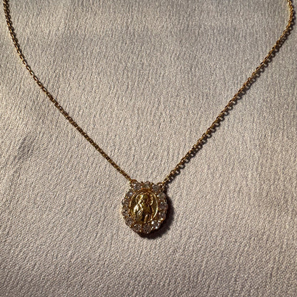 Corrente Sagrado Coração de Jesus em Prata 925 com Banho de Ouro 18k