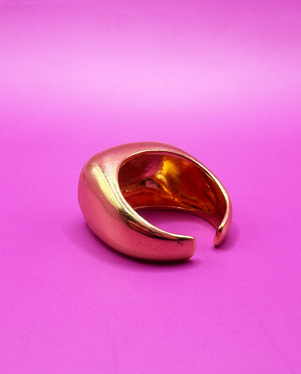 Anel Bojudo MAXI em Prata 925 com Banho de Ouro 18k