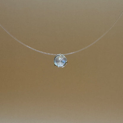 Colar Ponto de Luz 18k Zircônia e Fio de Nylon