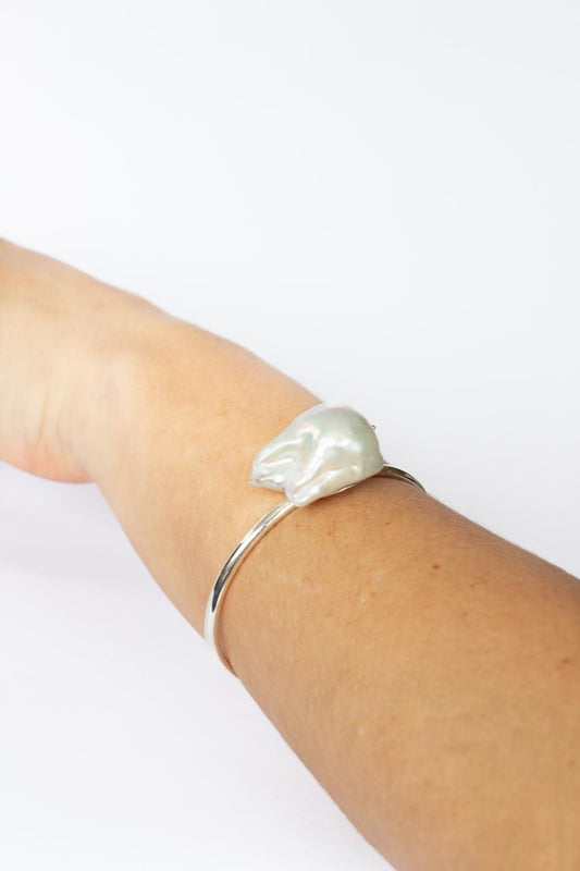 Pulseira em prata 925 com pérola barroca