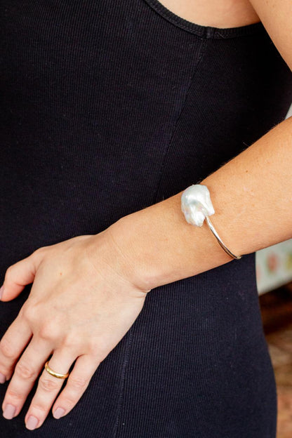 Pulseira em prata 925 com pérola barroca