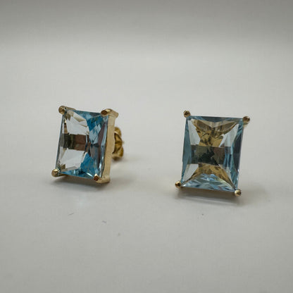 brinco em ouro 18k topázio azul sky