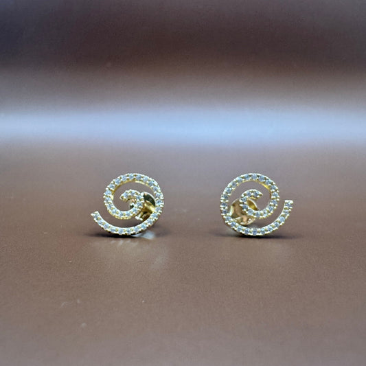 Brinco Espiral em Prata 925 com Banho de Ouro 18K
